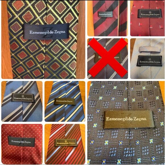 Lot of #9 Vintage Made in Italy Designer Ermenegildo Zegna 100% Silk Neck Ties - Picture 5 of 6